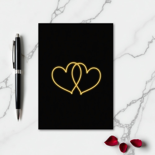 Simple Neon Hearts Card