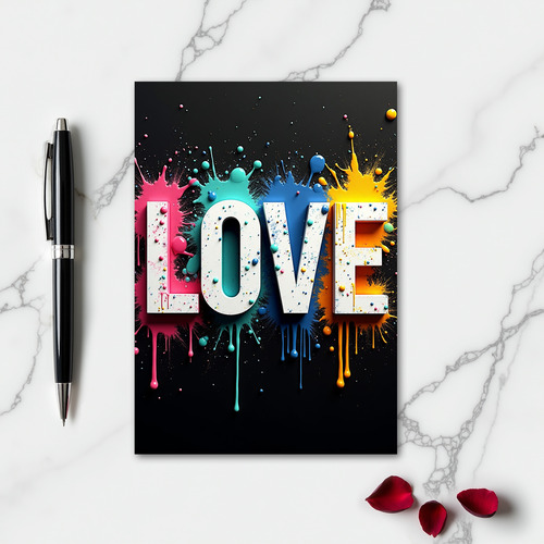 Simple Paint Splatter Love Card