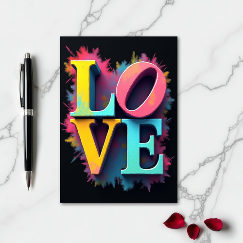 Simple Painted Love Burst Card