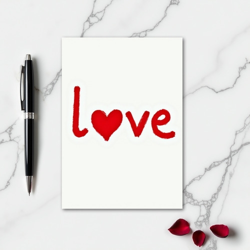 Simple Painted Love Heart Card