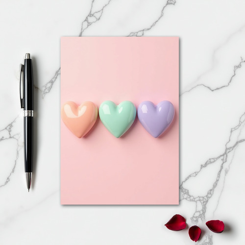 Simple Pastel Hearts Card