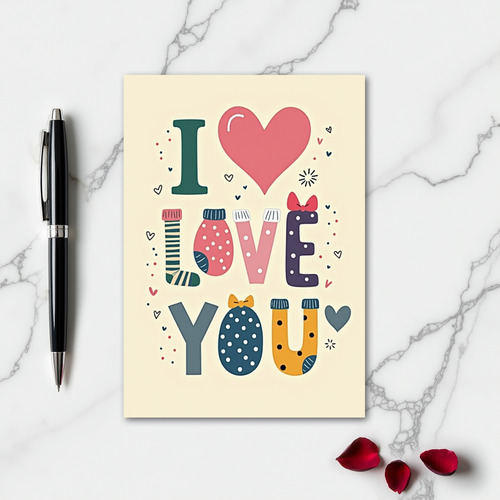 Simple Patterned Sock Love Card