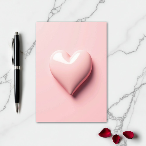 Simple Pink Heart Love Card