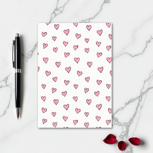 Simple Pink Hearts Card