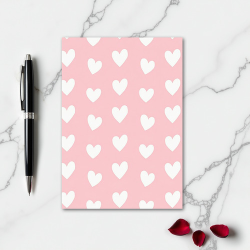 Simple Pink Hearts Cutout Card