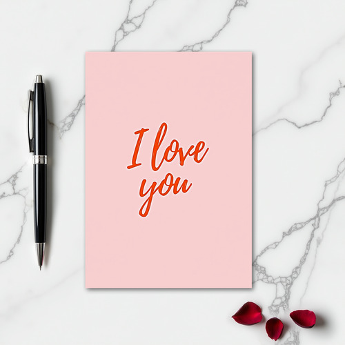 Simple Pink I Love You Card
