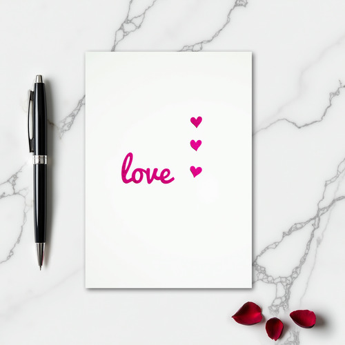 Simple Pink Love Hearts Card