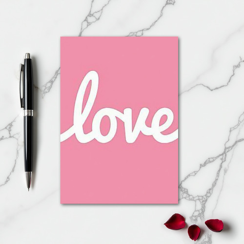 Simple Pink Love Script Card