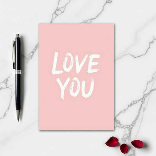Simple Pink Love You Card