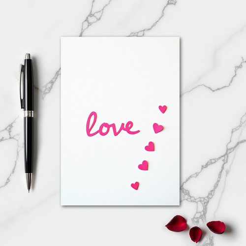 Simple Pink Matte Hearts Card