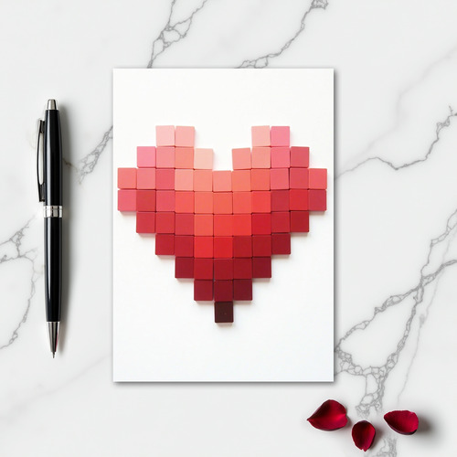 Simple Pixel Heart Love Card