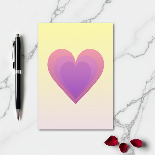 Simple Purple Pink Heart Card