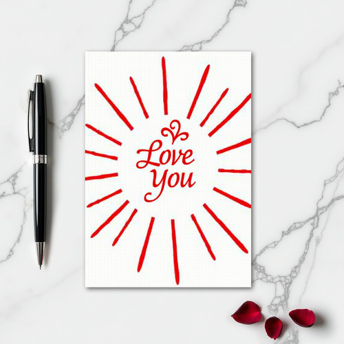 Simple Radial Love You Card