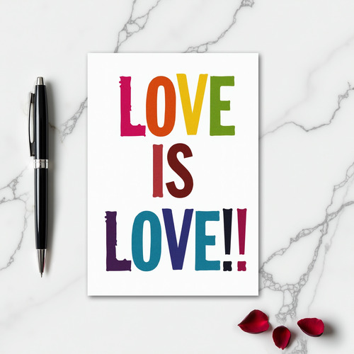 Simple Rainbow Love Is Love Card