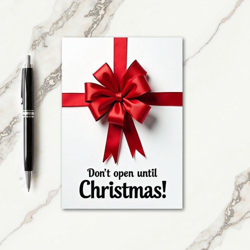 Simple Red Bow Christmas Card