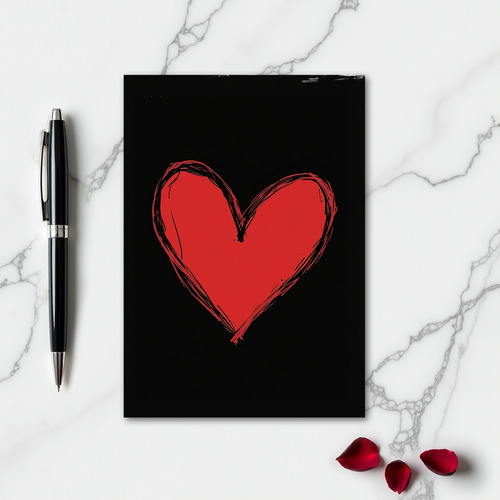 Simple Red Heart Love Card