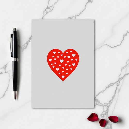 Simple Red Hearts Card