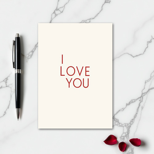 Simple Red I Love You Card