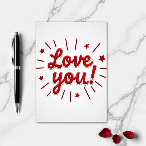 Simple Red Love You Card