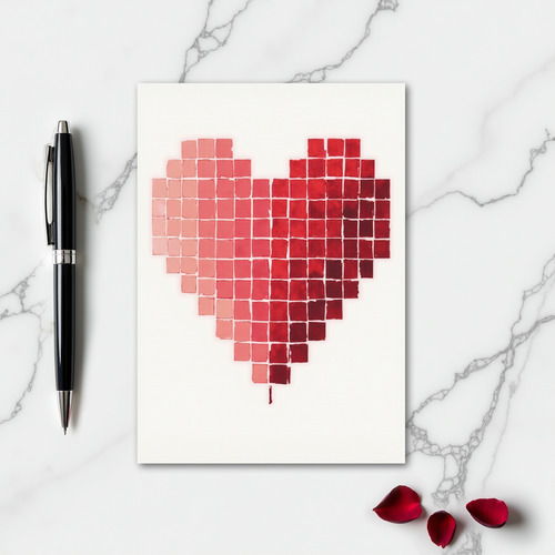 Simple Red Pixel Heart Card