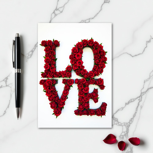 Simple Red Rose Love Card