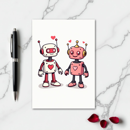 Simple Robot Love Card