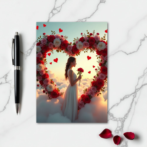 Simple Rose Heart Card