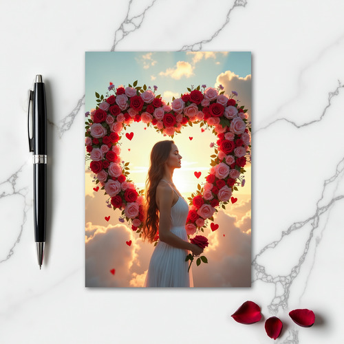 Simple Rose Heart Love Card