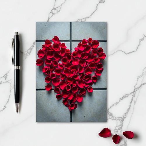 Simple Rose Petal Heart Card
