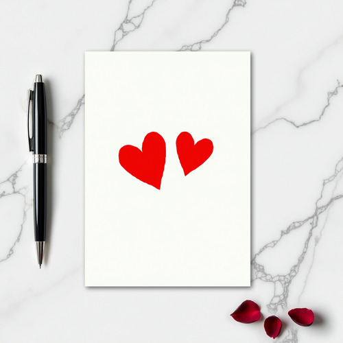 Simple Rough Hearts Card