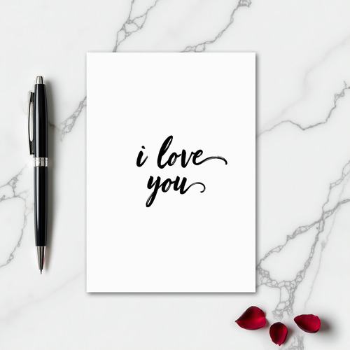 Simple Script I Love You Card