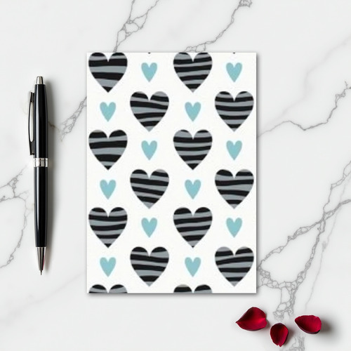 Simple Striped Hearts Card