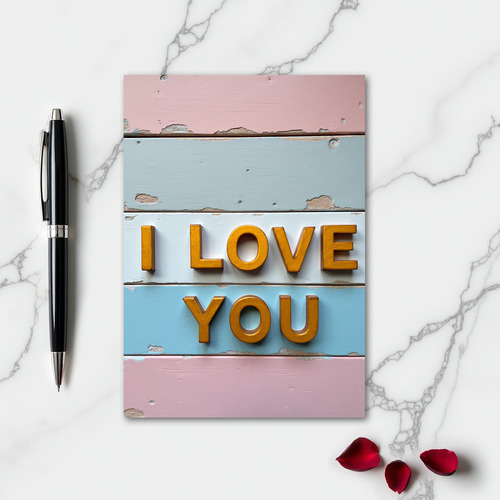 Simple Striped I Love You Card