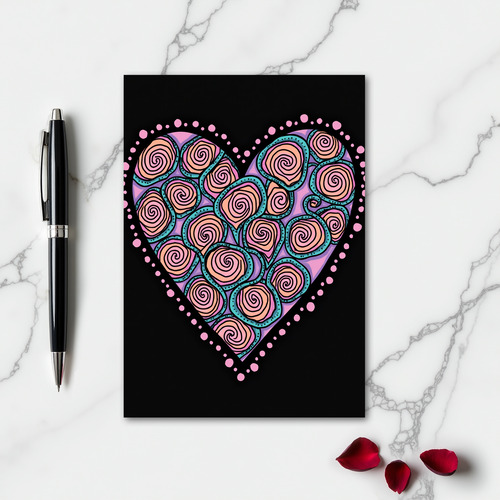 Simple Swirl Heart Art Card