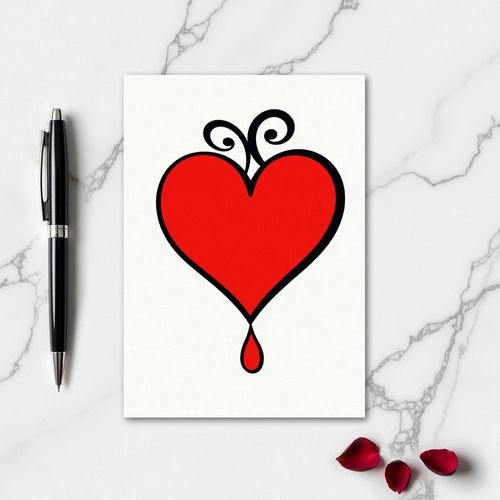 Simple Swirl Heart Drop Card
