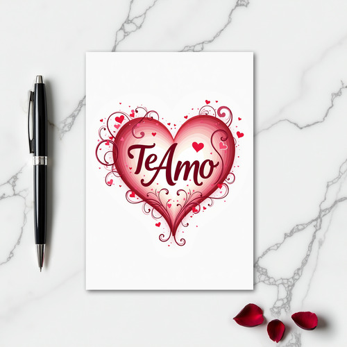 Simple Te Amo Heart Love Card