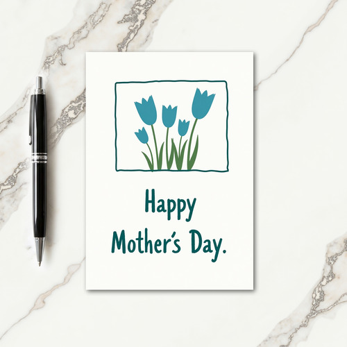 Simple Teal Mothers Day Card