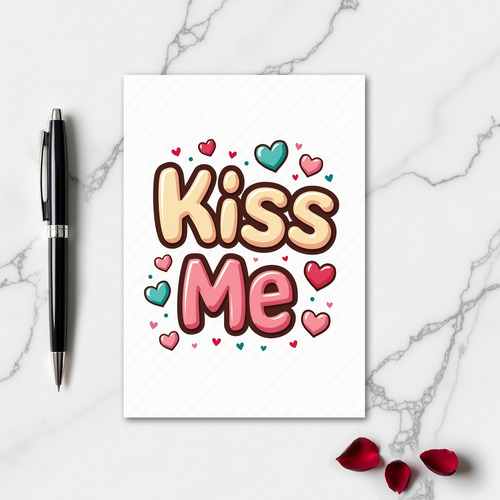 Simple Valentine Kiss Me Card