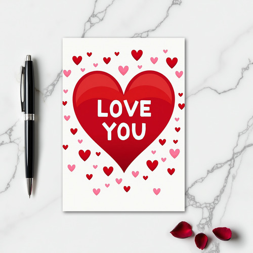 Simple Valentine Love You Card