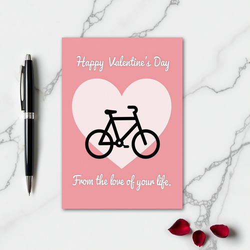 Simple Valentines Bicycle Card