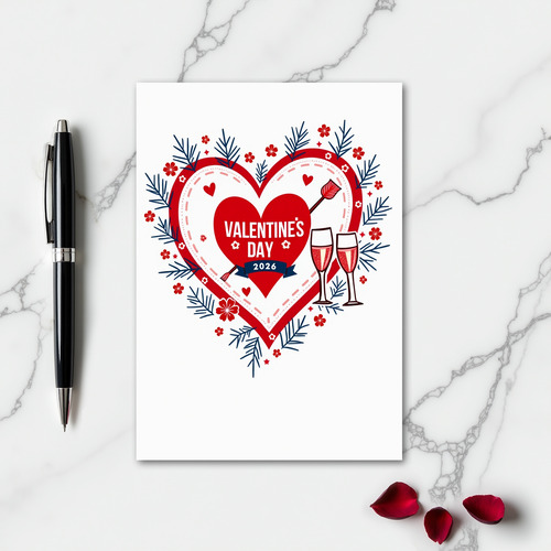 Simple Valentines Day Cheers Card