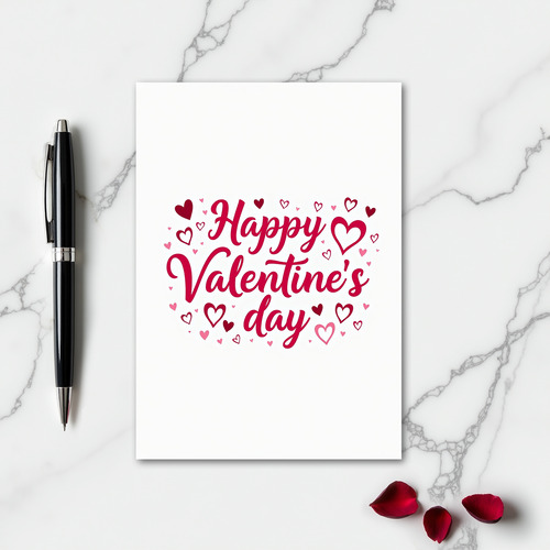Simple Valentines Day Heart Pattern Card