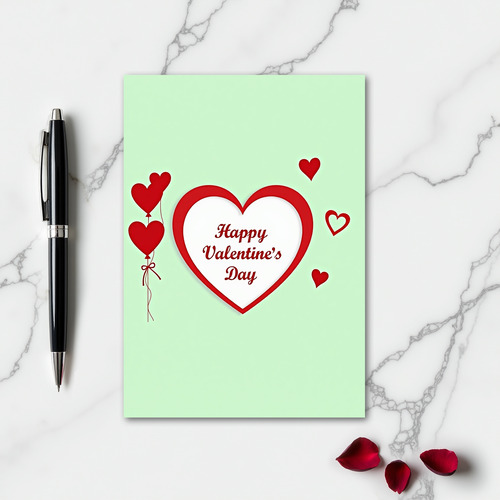 Simple Valentines Day Hearts Card