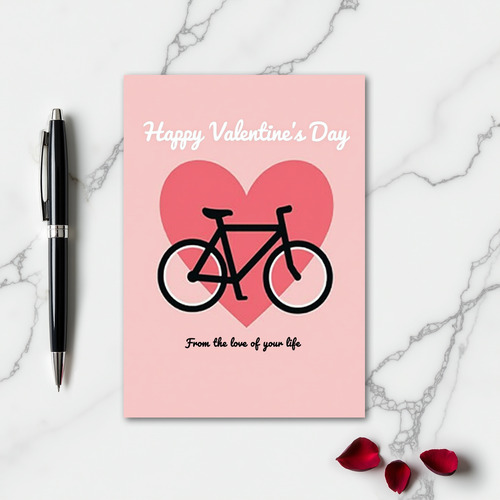 Simple Valentines Love Bike Card