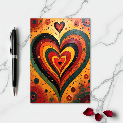 Simple Vibrant Heart Art Card