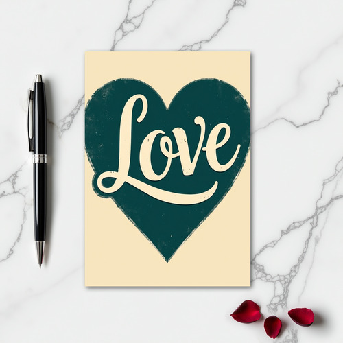 Simple Vintage Love Heart Card