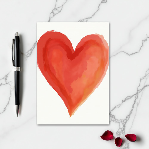 Simple Watercolor Heart Card