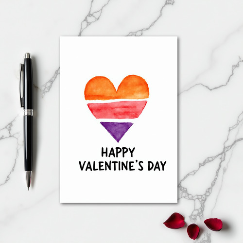 Simple Watercolor Valentines Card
