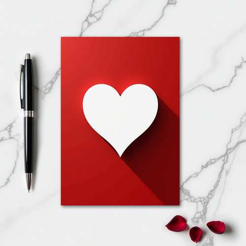 Simple White Heart Card