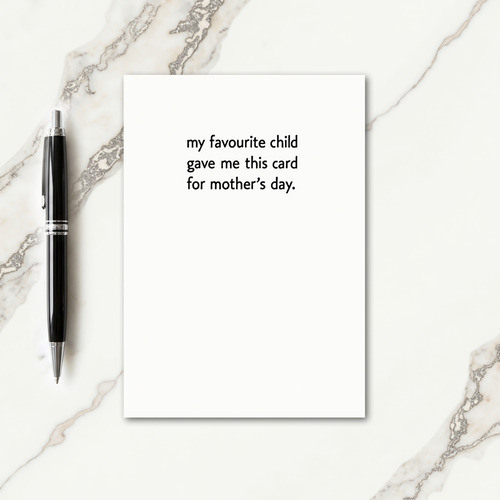 Simple White Mothers Day Card